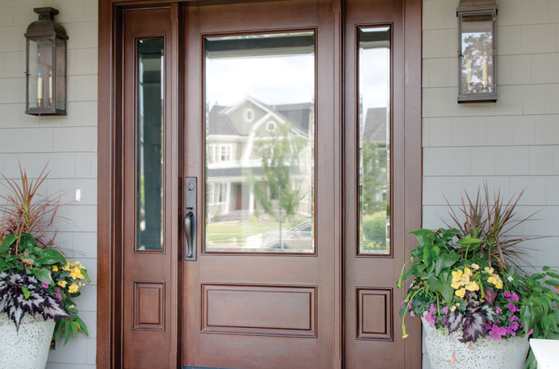 Wood Grain Fiberglass Exterior Door Glass Door Ideas